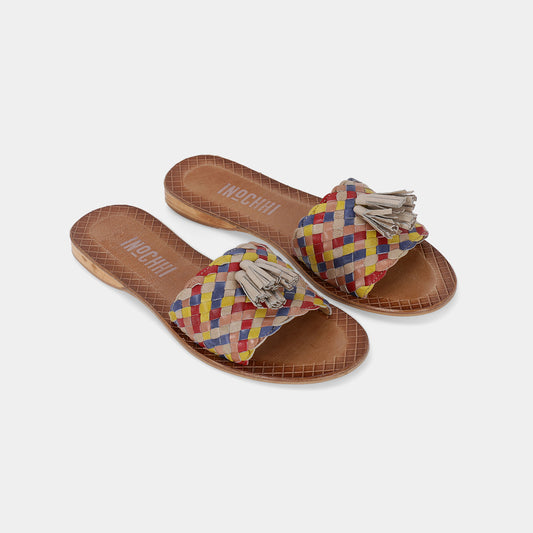 RED MULTI COLOUR FLATS